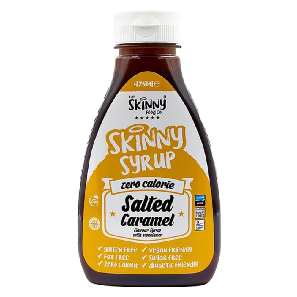 The Skinny Food Co Salted Caramel - Zero Calorie - Sugar Free - 0 Fat | for Deserts, Cake, Smoothie, Porridge, Pancake, Waffle | for Gym-Fitness Fans, Weight Loss Diet and Low Carb Diet | 425ml